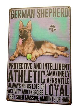 3/30 German Shepherd Metal Sign | Dog Lover Gift | Rustic Farmhouse Wall Decor